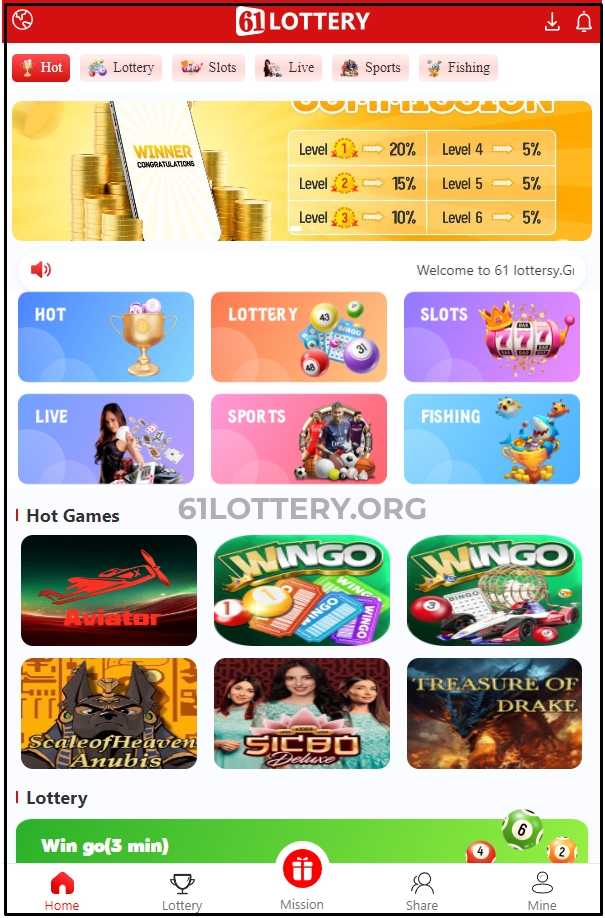 61-lottery-home-page